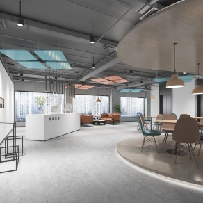 工业风办公前台3D模型下载